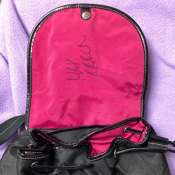 Coach Kyra Daisy Signature Backpack in Black - Picture 6 of 15